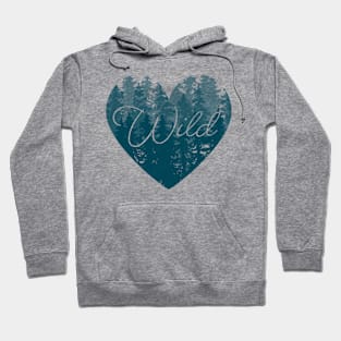 Wild Heart Design in Blue Hoodie